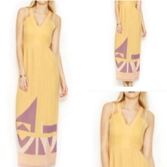 French Connection Dresses & Skirts - The French Connection 
Yellow and Purple Maxi Dress